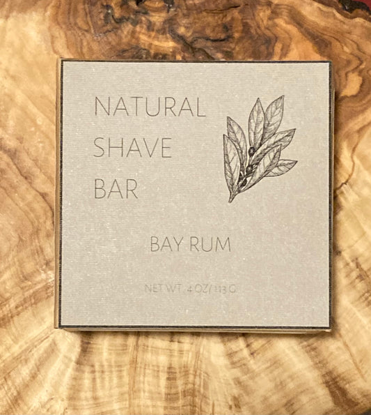 Natural Shave Bar: Bay Rum or Amber, Oud, & Cedar